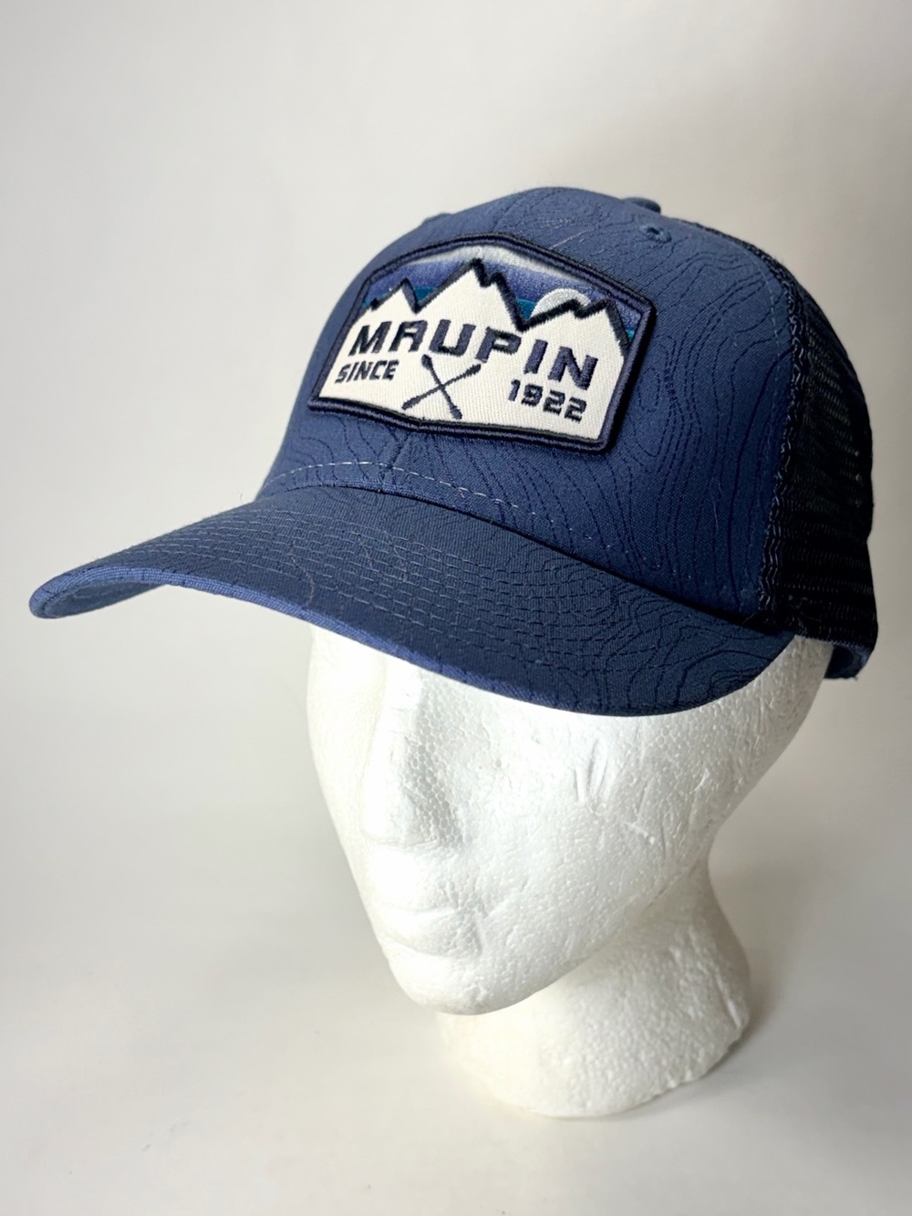 MAUPIN Ouray Sportswear Navy Blue Mesh Patch Trucker Snap Adjustable Cap Hat